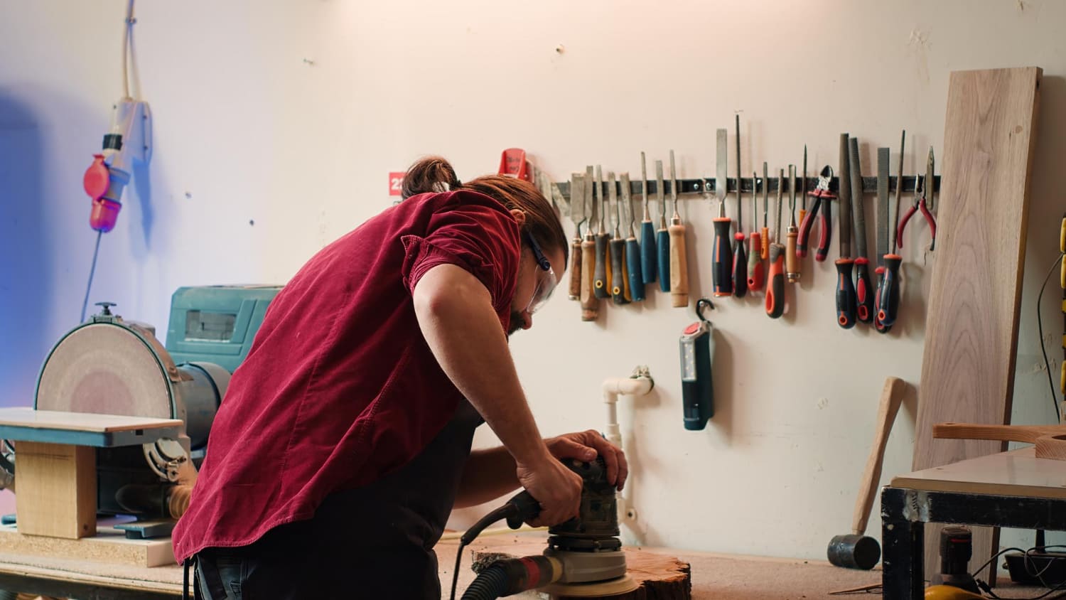 women cleaning the garage